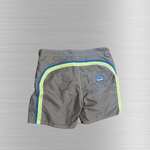 Sundek Gray Swim Shorts with Blue and Yellow Accents